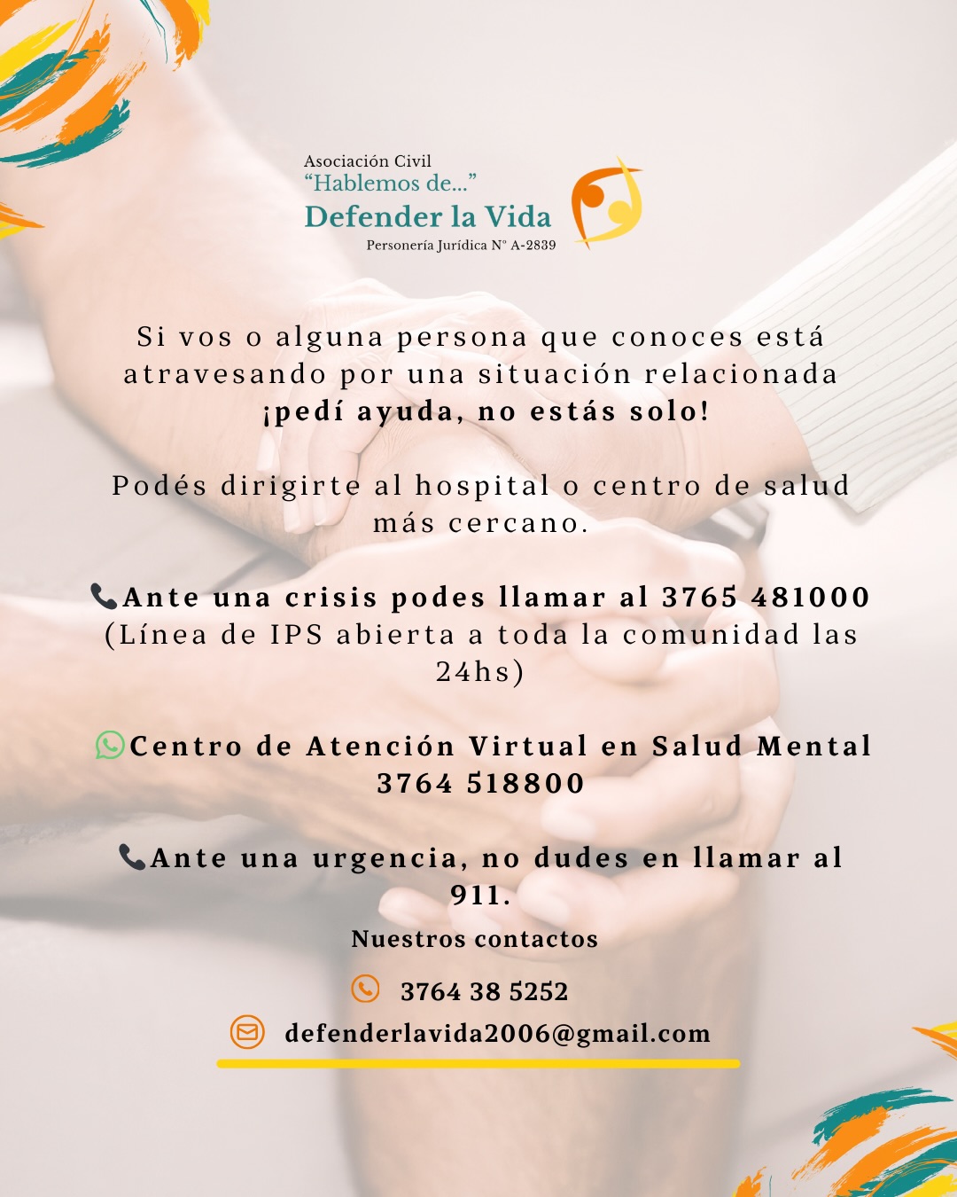 Presentación institucional de Defender la Vida